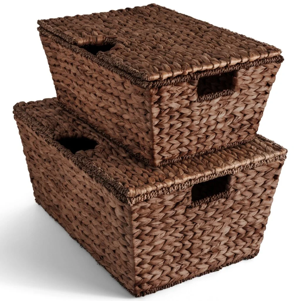 Natural woven storage baskets